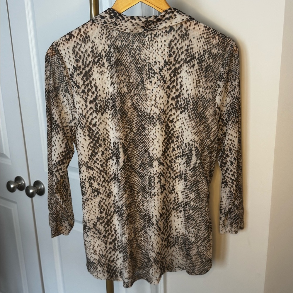 Cable & Gauge Snake Print Blouse in Brown and Black - Picture 4 of 4